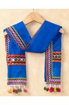 Banjara India Kutchi Emboidered Pink Girls Chaniya Choli with Dupatta (CC-WAVE) - Pink