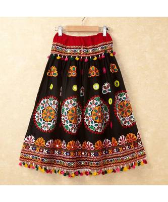 Banjara India Kutchi Emboidered Black Girls Chaniya Choli with Dupatta (CC-RING) - Black 3