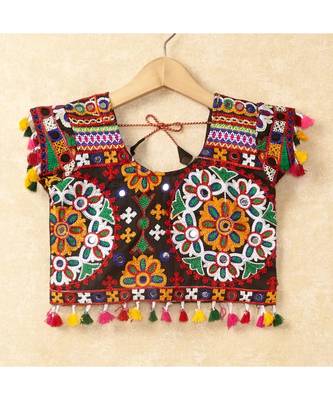 Banjara India Kutchi Emboidered Black Girls Chaniya Choli with Dupatta (CC-RING) - Black 5