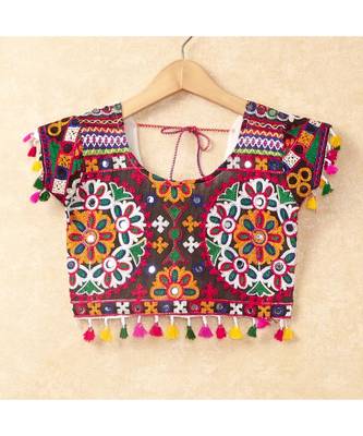 Banjara India Kutchi Emboidered White Girls Chaniya Choli with Dupatta (CC-RING) - WHITE 2