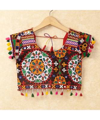 Banjara India Kutchi Emboidered Red Girls Chaniya Choli with Dupatta (CC-RING) - Red 2