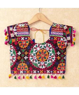 Banjara India Kutchi Emboidered Blue Girls Chaniya Choli with Dupatta (CC-RING) - Blue 2