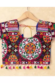 Banjara India Kutchi Emboidered Blue Girls Chaniya Choli with Dupatta (CC-RING) - Blue