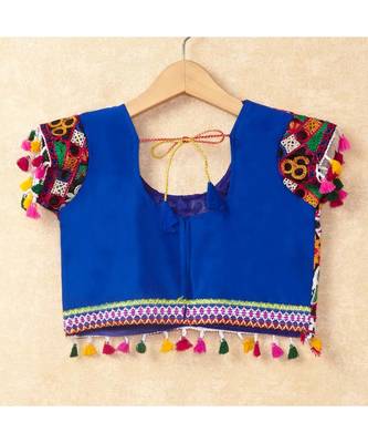 Banjara India Kutchi Emboidered Blue Girls Chaniya Choli with Dupatta (CC-RING) - Blue 5