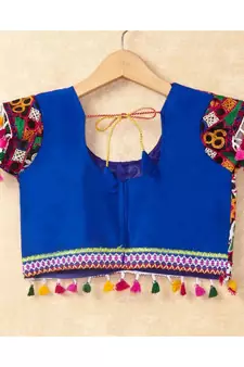 Banjara India Kutchi Emboidered Blue Girls Chaniya Choli with Dupatta (CC-RING) - Blue