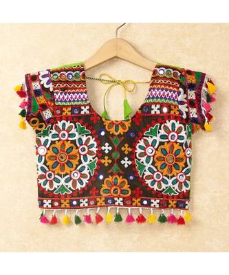 Banjara India Kutchi Emboidered Green Girls Chaniya Choli with Dupatta (CC-RING) - Green 4
