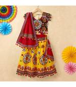 Banjara India Kutchi Emboidered Yellow Girls Chaniya Choli with Dupatta (CC-RING) - YELLOW