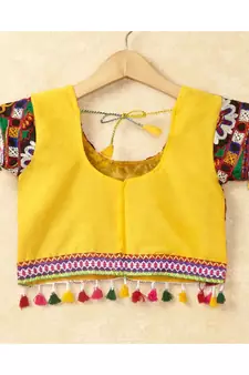 Banjara India Kutchi Emboidered Yellow Girls Chaniya Choli with Dupatta (CC-RING) - YELLOW