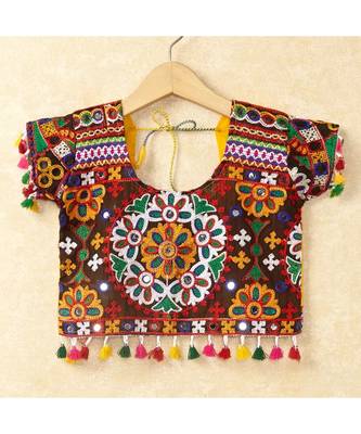 Banjara India Kutchi Emboidered Yellow Girls Chaniya Choli with Dupatta (CC-RING) - YELLOW 5