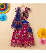 Banjara India Kutchi Emboidered Pink Girls Chaniya Choli with Dupatta (CC-RING) - Pink