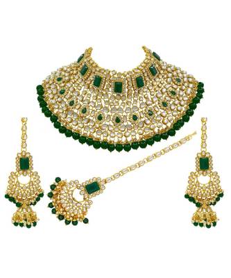 Green Kundan Choker Neckalce Jewellery set 1