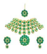 Green Kundan Choker Neckalce Jewellery set