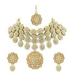 Peach Kundan Choker Neckalce Jewellery set