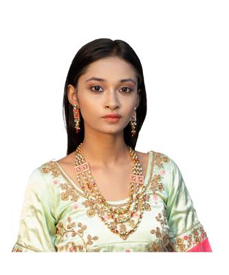 Red Kundan Choker Neckalce Jewellery set 2