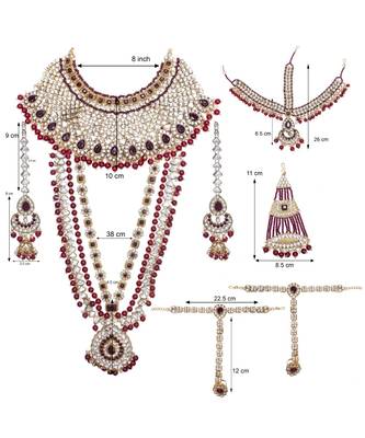 Maroon Kundan Bridal Jewellery Neckalce set 2