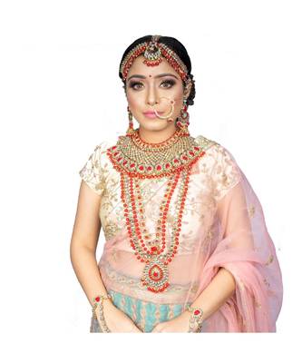 Red Kundan Bridal Jewellery Neckalce set 1