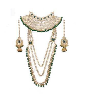 Green Kundan Bridal Jewellery Neckalce set 1