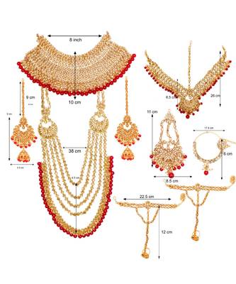 Red Kundan Bridal Jewellery Neckalce set 1