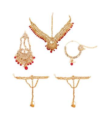 Red Kundan Bridal Jewellery Neckalce set 2