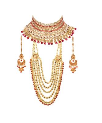Red Kundan Bridal Jewellery Neckalce set 1