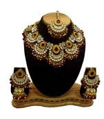 Maroon Kundan Gold Plated Choker Necklace set