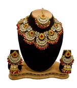 Red Kundan Gold Plated Choker Necklace set
