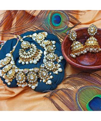 White Kundan Gold Plated Choker Necklace set 2