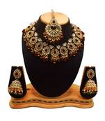 Maroon Kundan Gold Plated Choker Necklace set