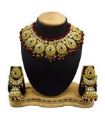 Maroon Kundan Gold Plated Choker Necklace set