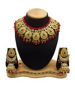 red Kundan Gold Plated Choker Necklace set