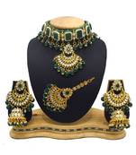 Green Kundan Gold Plated Choker Necklace set