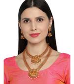 Multicolor South Indian 1 Long - 1 Short  Neckalce Jewellery set