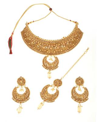 LCT Kundan Gold Plated Choker Necklace set 2