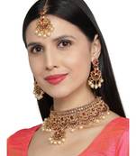 Maroon Kundan Gold Plated Choker Necklace set