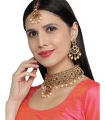 Green Kundan Gold Plated Choker Necklace set