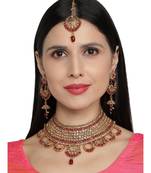 Maroon Kundan Gold Plated Choker Necklace set