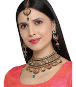 Green Kundan Gold Plated Choker Necklace set
