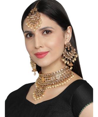 LCT Kundan Gold Plated Choker Necklace set 2