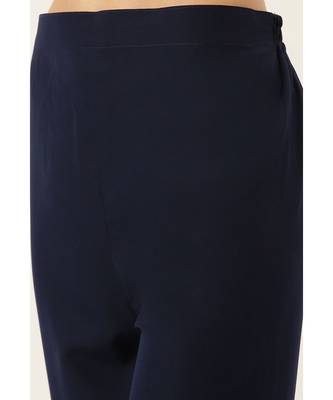 Women Navy Blue Yoke Design Regular Sequinned American Crape Kurta with Pant 3