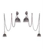Oxidised kashmiri Jhumki Silver Plated Earrings