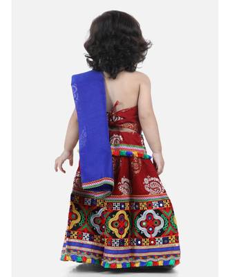 maroon Cotton printed  chaniya choli & dupatta 2