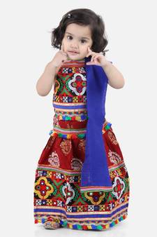 maroon Cotton printed  chaniya choli & dupatta