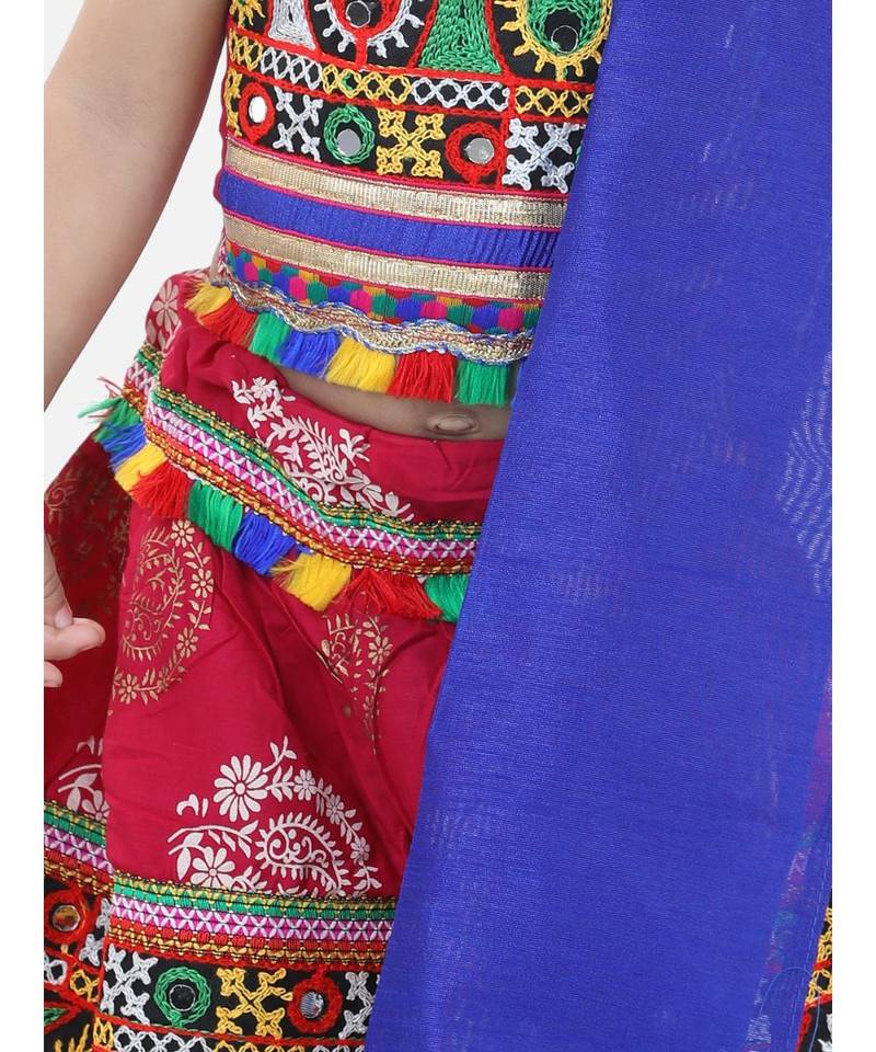 Pink Cotton printed  chaniya choli & dupatta