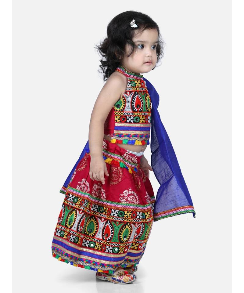 Pink Cotton printed  chaniya choli & dupatta