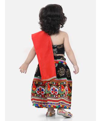 black Cotton printed  chaniya choli & dupatta 2