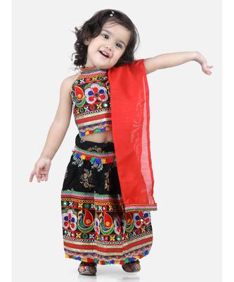 black Cotton printed  chaniya choli & dupatta 1