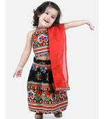 black Cotton printed  chaniya choli & dupatta