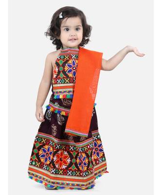 red Cotton printed  chaniya choli & dupatta 1