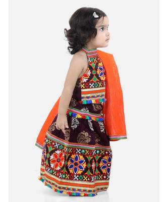 red Cotton printed  chaniya choli & dupatta 3