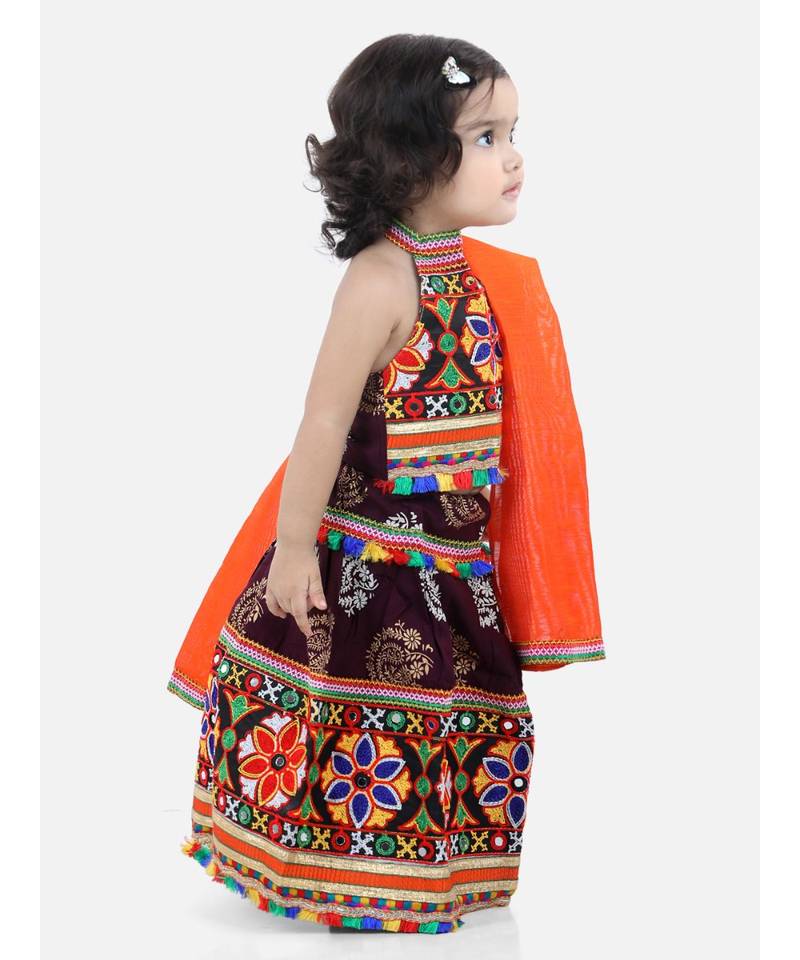 red Cotton printed  chaniya choli & dupatta